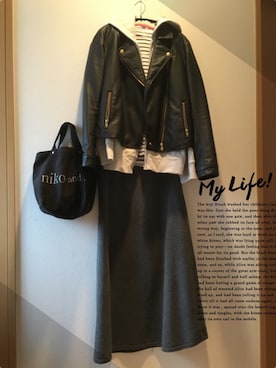 「IMAGE（イマージュ）のアイテム（スカート）」を使った、teey+さん（レディース・155cm）の春コーディネート