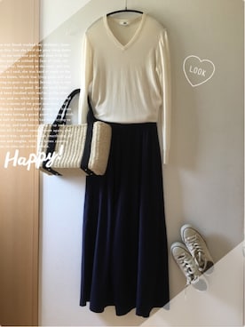 「CASUCAのアイテム」を使った、teey+さん（レディース・155cm）の夏コーディネート