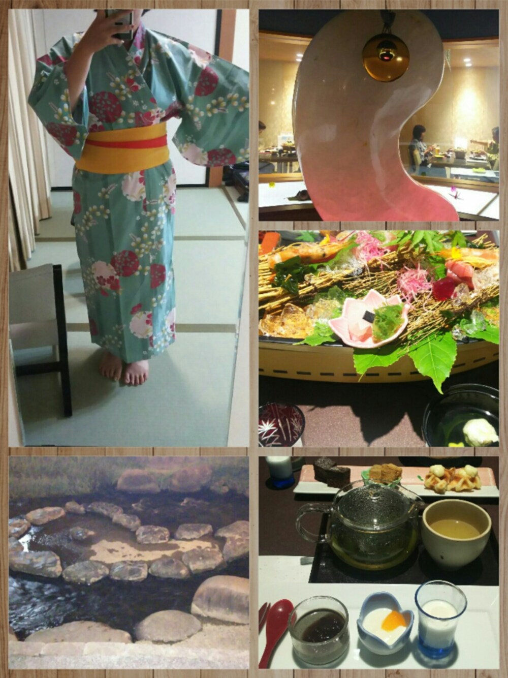 「七夕、旅館浴衣」｜「旅館レンタルのアイテム（浴衣、グリーン系）」を使った、しほしさん（レディース・160cm）の夏コーディネートの1枚目の写真