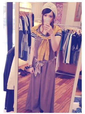 「RAY CASSIN（レイカズン）のアイテム（サロペット/オーバーオール）」を使った、rさん（レディース・152cm）の夏コーディネート