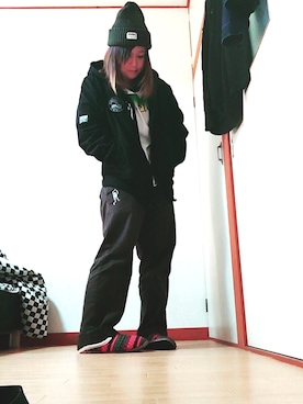 「CREATURE（クリーチャー）のアイテム」を使った、RIOさん（レディース・162cm）の冬コーディネート