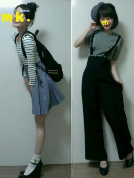 「NICE CLAUP（ナイスクラップ）のアイテム（つなぎ/オールインワン）」を使った、miku♬さん（レディース・165cm）の冬コーディネート