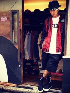 「Know1edge（ノウレッジ）のアイテム」を使った、Yuya Nagaiさん（メンズ・170cm）の夏コーディネート