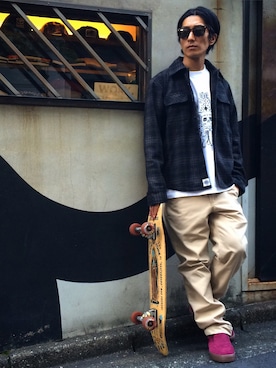 「Know1edge（ノウレッジ）のアイテム」を使った、Yuya Nagaiさん（メンズ・170cm）の秋コーディネート