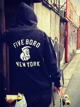 「5BORONYC（ファイブボロ）のアイテム」を使った、Yuya Nagaiさん（メンズ・170cm）の秋コーディネート