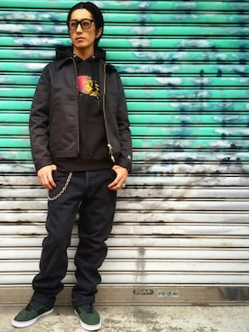 「BLUCO（ブルコ）のアイテム（ジャケット/アウター）」を使った、Yuya Nagaiさん（メンズ・170cm）の春コーディネート