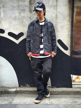 「Know1edge（ノウレッジ）のアイテム」を使った、Yuya Nagaiさん（メンズ・170cm）の春コーディネート