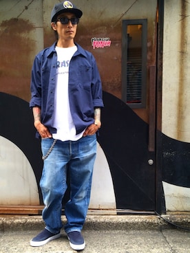 「UNCROWDのアイテム（帽子）」を使った、Yuya Nagaiさん（メンズ・170cm）の春コーディネート