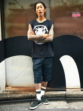 「NADA.（ナダ）のアイテム」を使った、Yuya Nagaiさん（メンズ・170cm）の夏コーディネート