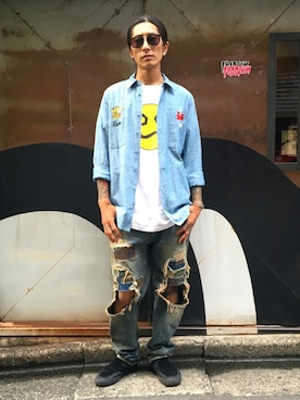 「NADA.（ナダ）のアイテム」を使った、Yuya Nagaiさん（メンズ・170cm）の夏コーディネート