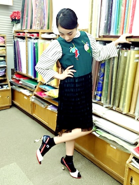 「ふりふ」｜「アイテム（ワンピース/ドレス）」を使った、平 祐奈 | Yuna Tairaさん（レディース・155cm）の冬コーディネート