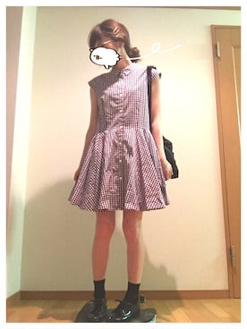 「THE SHINZONE（ザ　シンゾーン）のアイテム（シャツワンピース）」を使った、ぎゃるさん（レディース・158cm）の夏コーディネート