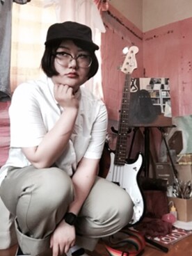 「ROTHCO（ロスコ）のアイテム（キャップ）」を使った、モルヒネちゃんさん（レディース・155cm）の夏コーディネート