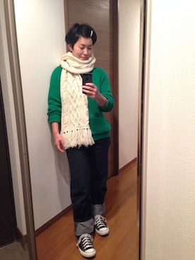 「アイテム（その他ヘアアクセサリー、ホワイト系）」を使った、sh!noさん（レディース・150cm）の秋コーディネート