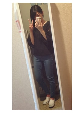 「バルーンスリーブ」｜mizuhoさん（レディース・160cm）の秋コーディネート