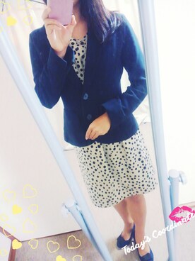 「persodeaのアイテム（ジャケット/アウター、ブルー系）」を使った、夢々子さん（レディース・157cm）の冬コーディネート