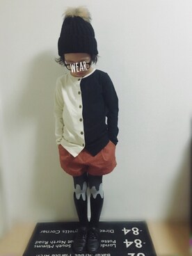 「Another Edition（アナザーエディション）のアイテム（帽子）」を使った、yuuuuuuminさん（キッズ・120cm）の冬コーディネート
