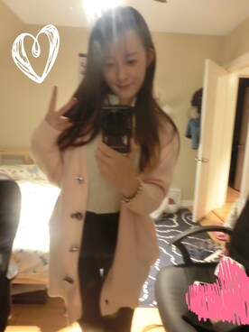 「アイテム（ピーコート、ピンク系）」を使った、freyaさん（レディース・168cm）の春コーディネート