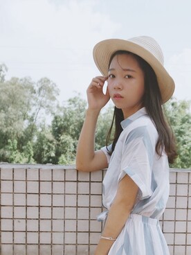 「NO NAME（ノーネーム）のアイテム（ワンピース/ドレス）」を使った、咕噜噜さん（レディース・161cm）の夏コーディネート