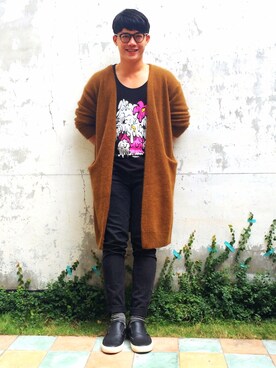 「yellow」｜Momo Chuangさん（メンズ・175cm）の冬コーディネート