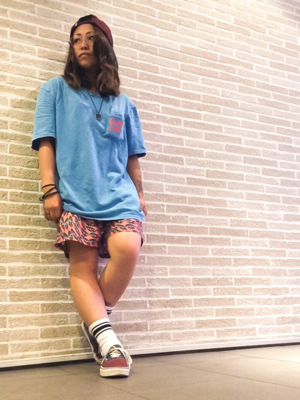 「POLeRのアイテム（Tシャツ/カットソー、ブルー系）」を使った、Neekoさん（レディース・145cm）の春コーディネートの1枚目の写真