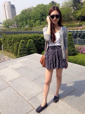 「skirt」｜「アイテム（ノーカラージャケット）」を使った、Annieさん（レディース・166cm）の春コーディネート
