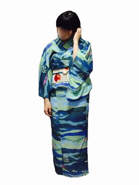 「ふりふ」｜「アイテム（浴衣）」を使った、monneさん（レディース・159cm）の夏コーディネート