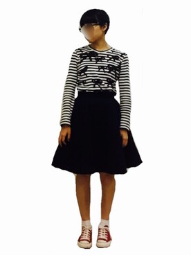 monneさんの「HEART QUILTED FLARE SKIRT」を使ったコーディネート
