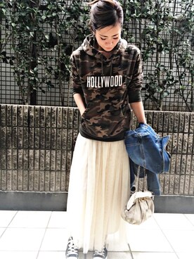 「NETSTAR（ネットスター）のアイテム（スカート）」を使った、itsuka*✧さん（レディース・155cm）の春コーディネート