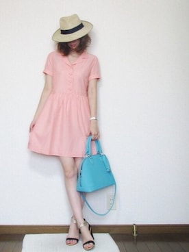 ワンピース ドレス オレンジ系 を使った 昭和レトロ の人気ファッションコーディネート Wear