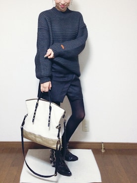 「ICB（アイシービー）のアイテム」を使った、さくらさん（レディース・160cm）の冬コーディネート