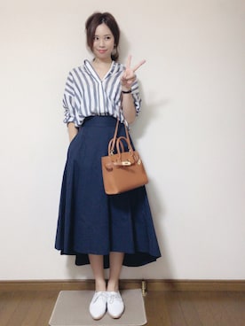 「DRWCYS（ドロシーズ）のアイテム（スカート）」を使った、さくらさん（レディース・160cm）の秋コーディネート