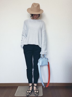 「LE SOUK（ルスーク）のアイテム（パンツ）」を使った、さくらさん（レディース・160cm）の秋コーディネート