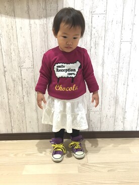 「ドラム缶」｜HanaRinさん（キッズ・80cm）の秋コーディネート