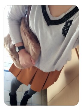 「アイテム（ブーティ）」を使った、しましまさん（レディース・164cm・30代）の秋コーディネート