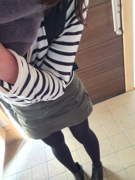 「アイテム（ブーティ）」を使った、しましまさん（レディース・164cm・30代）の冬コーディネート