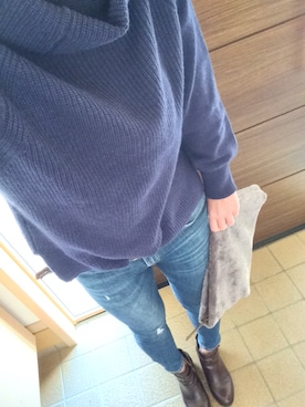 「アイテム（ブーティ）」を使った、しましまさん（レディース・164cm・30代）の秋コーディネート