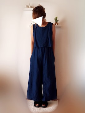 「インスタグラム」｜「アイテム（サロペット/オーバーオール）」を使った、☆NAM-i☆さん（レディース・155cm）の夏コーディネート