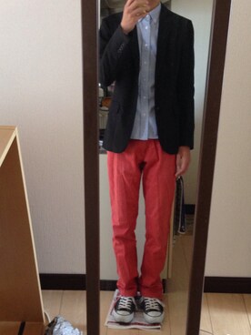 「JOEY FACTORY（ジョーイファクトリー）のアイテム（パンツ）」を使った、小野さん（メンズ・175cm）の秋コーディネート