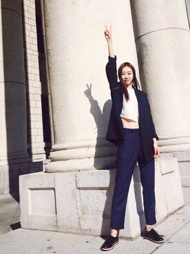 「pants」｜「アイテム（その他アウター）」を使った、KimHyeri(김혜리)さん（レディース・172cm）の秋コーディネート