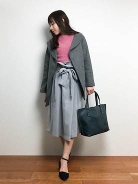 「カシュクール」｜「アイテム（その他アウター）」を使った、田中彩央里さん（レディース・158cm）の秋コーディネート