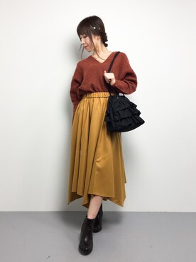 田中彩央里さん（レディース・158cm）の秋コーディネート