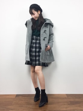 「RODEO CROWNS WIDE BOWL（ロデオクラウンズワイドボウル）のアイテム（その他アウター）」を使った、田中彩央里さん（レディース・158cm）の冬コーディネート