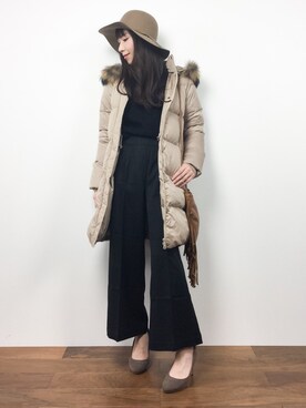 「N.（N. Natural Beauty Basic）（エヌエヌナチュラルビューティーベーシック）のアイテム（ダウンジャケット/コート）」を使った、田中彩央里さん（レディース・158cm）の冬コーディネート
