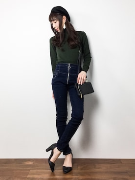 田中彩央里さん(レディース・158cm)の冬コーディネート