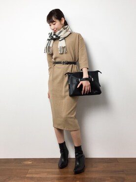 田中彩央里さん(レディース・158cm)の冬コーディネート