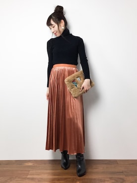 田中彩央里さん（レディース・158cm）の冬コーディネート