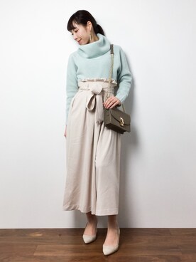 田中彩央里さん（レディース・158cm）の冬コーディネート