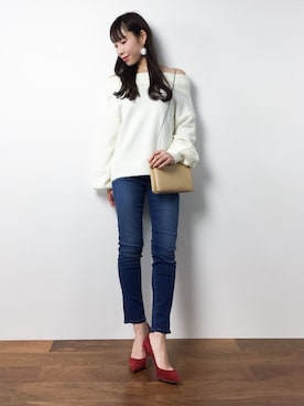 田中彩央里さん(レディース・158cm)の冬コーディネート