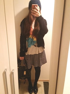 「Marc by Marc Jacobs（マークバイマークジェイコブス）のCLASSIC Q BABY GROOVEE（ハンドバッグ、ブラック系）」を使った、AYAKO☺さん（レディース・167cm）の秋コーディネート